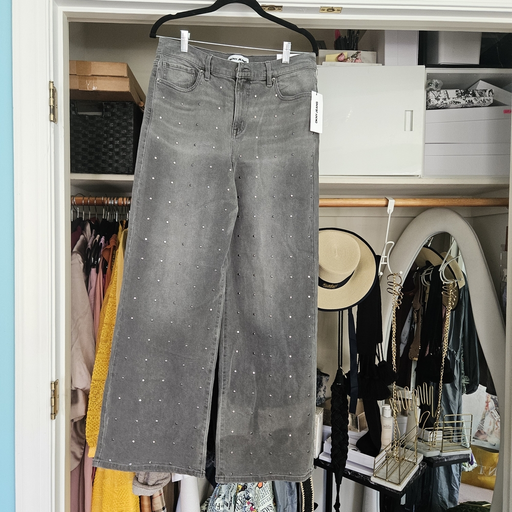 DKNY Graywash Studded Women's Jeans